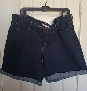 Levis Dark Blue Denim Roll-Cuff Women’s Shorts